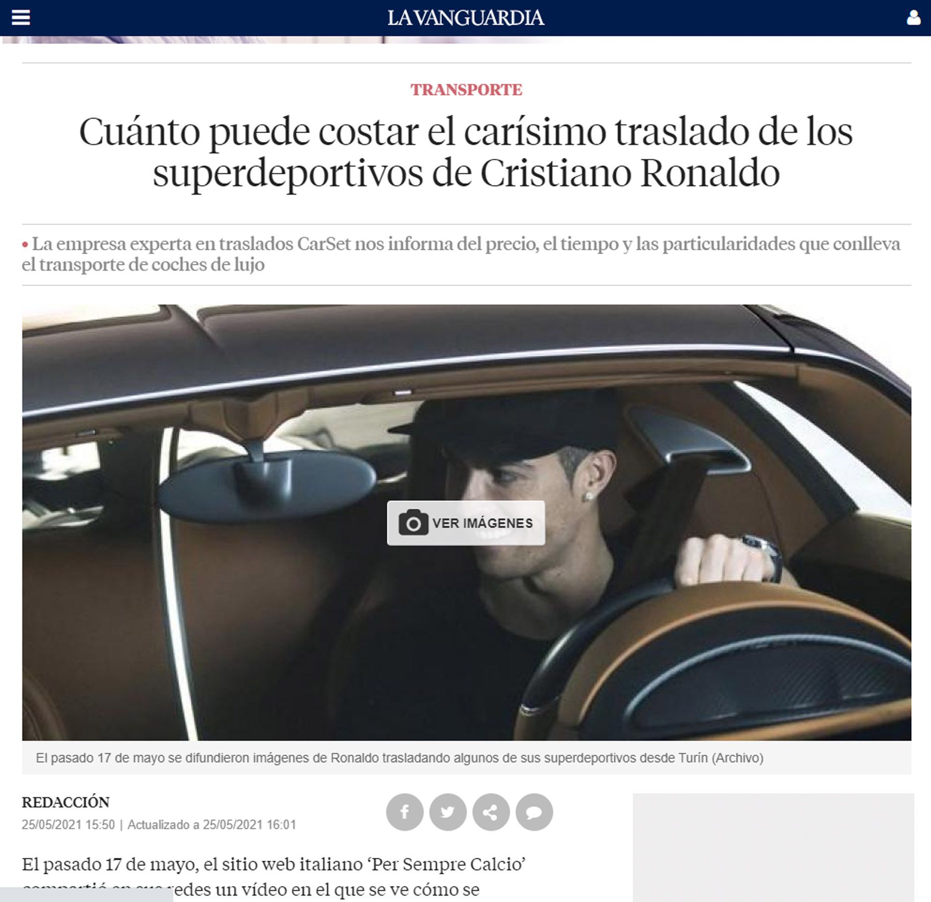 Transporte de coches exclusivos — artículo de Carset sobre logística de vehículos de alta gama
